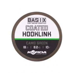 TRENZADO RECUBIERTO KORDA BASIX COATED HOOKLINK 18Lb 10m CAMO GREEN